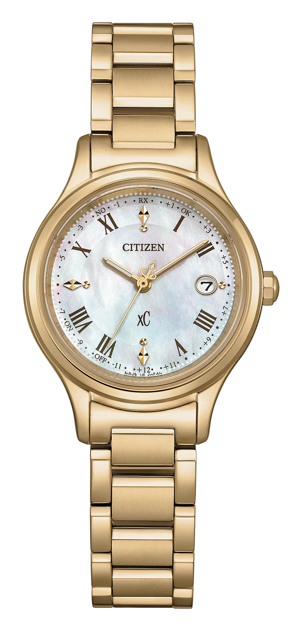 au maison Citizen xC White Dial Super Titanium with Duratect Amber Yellow Bracelet ES9492-57D