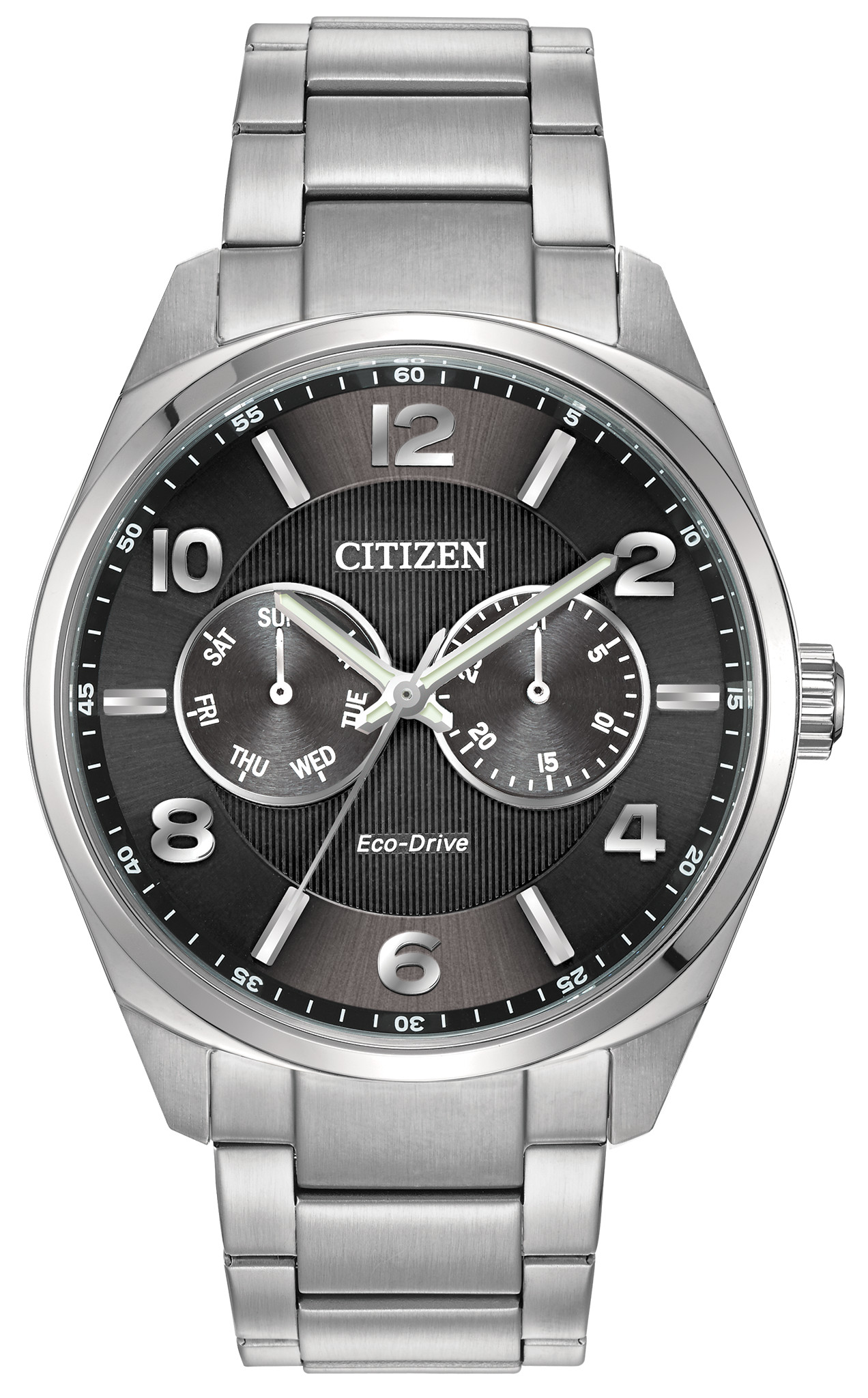 Citizen Corso Men's Eco-Drive Silver Black Dial Watch | CITIZEN