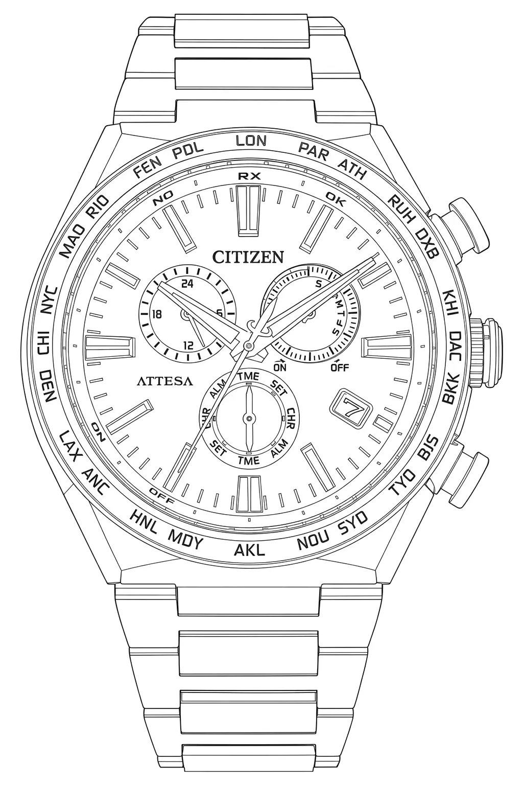 Watch technical diagram