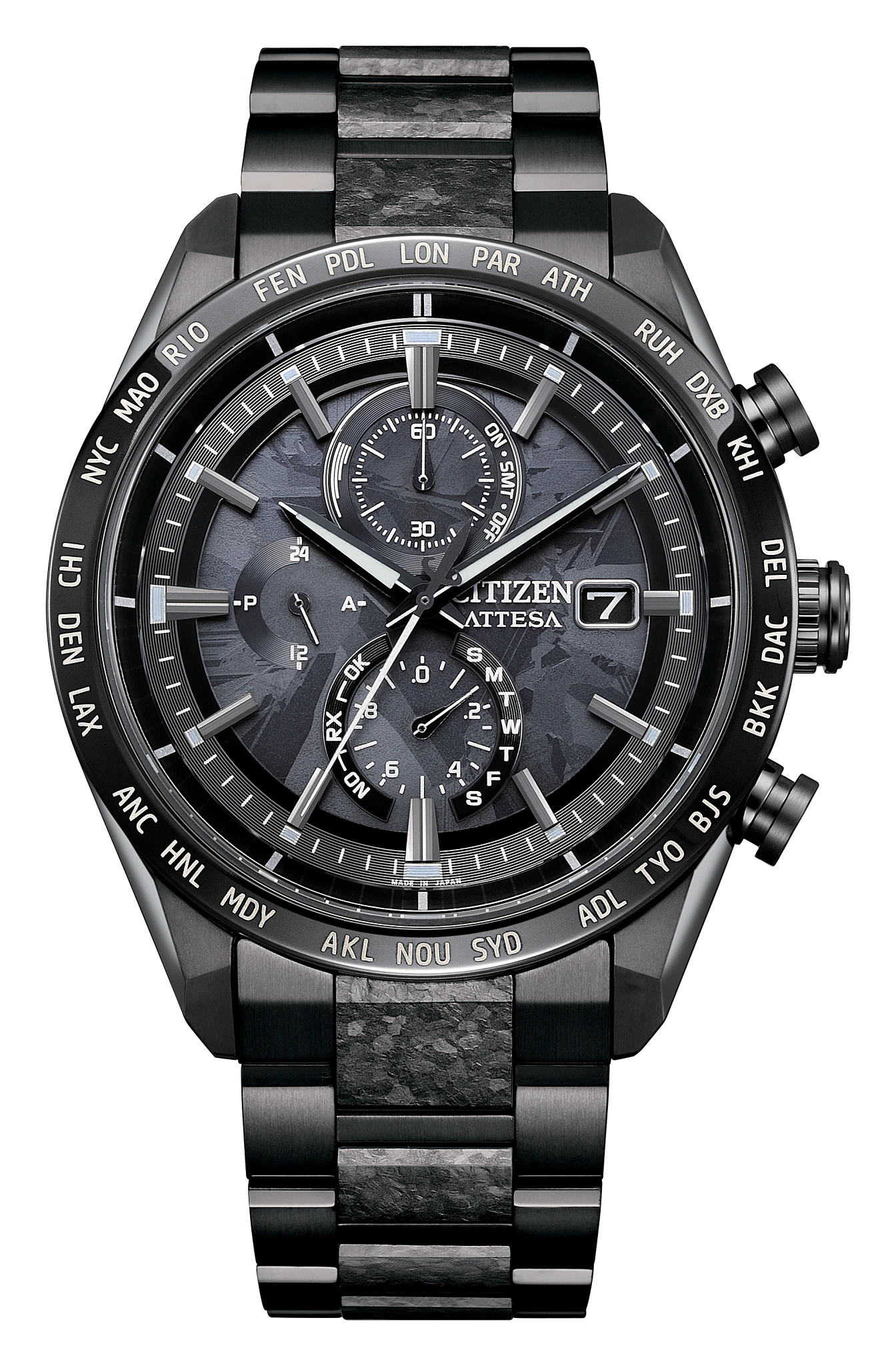 au maison ATTESA HAKUTO-R Black Dial Super Titanium Bracelet AT8287-62E