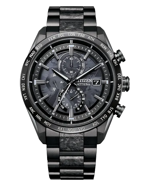 ATTESA Black Dial Super Titanium with DLC Coating Bracelet AT8287 ATTESA Black Dial Super Titanium with DLC Coating Bracelet AT8287