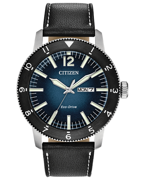 Citizen Vintage Brycen Eco Drive Blue Dial Stainless Steel Watch CITIZEN