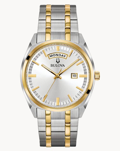 Bulova mens watch silver best sale