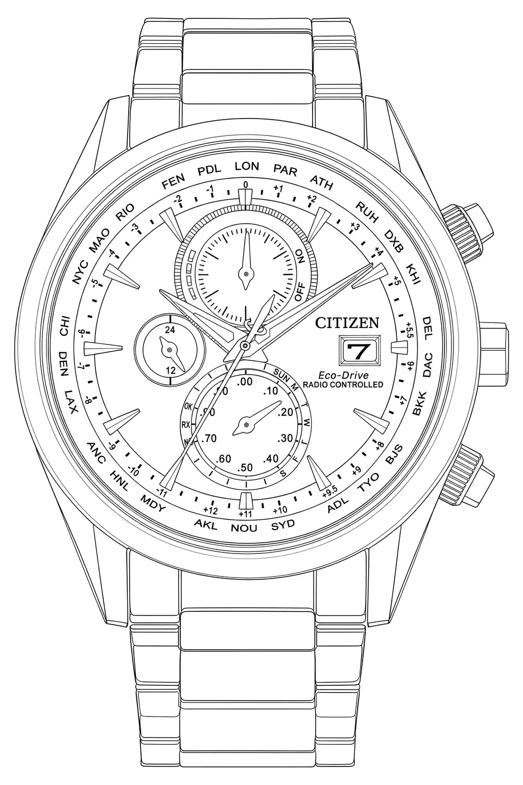 Watch technical diagram