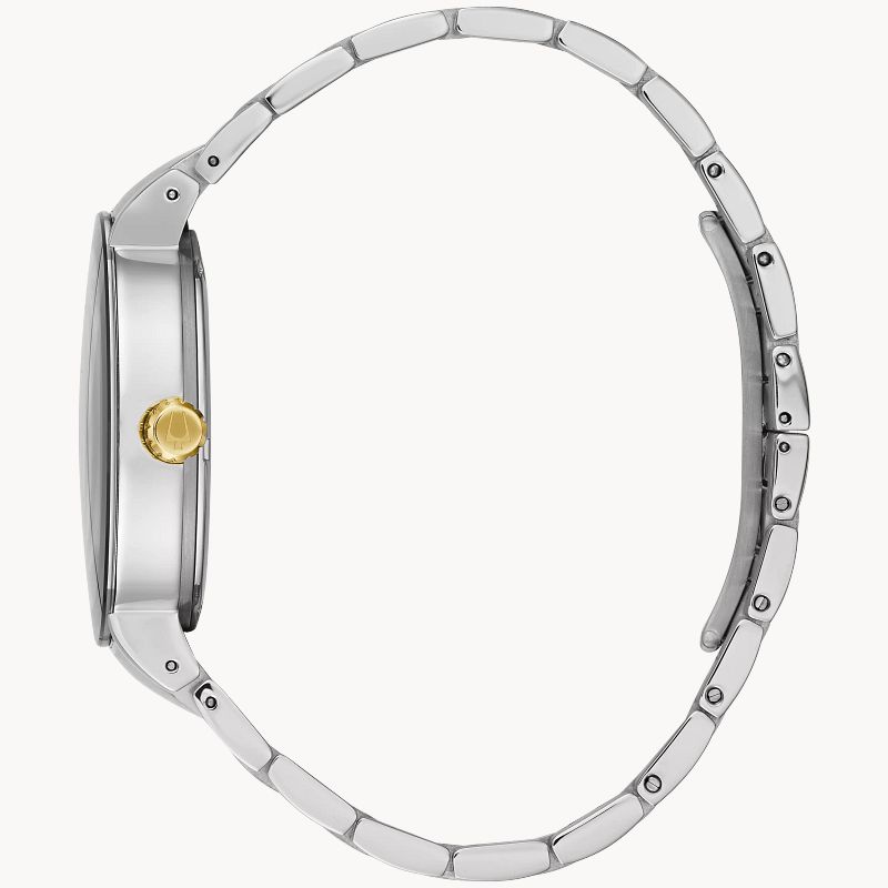 Bulova Futuro Men s Gold Tone Blue Dial Stainless Steel Watch Bulova