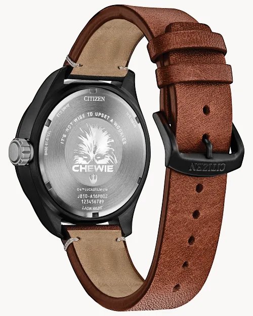 Chewbacca Black Dial Leather Strap AW5008-06W | CITIZEN Chewbacca Black Dial Leather Strap AW5008-06W | CITIZEN