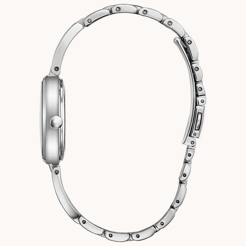 Axiom Ladies Eco Drive EM0630 51D Steel Pearl Dial Watch CITIZEN