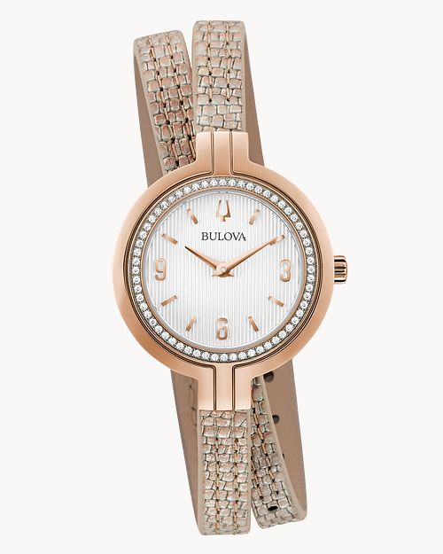 Bulova diamond top watch rose gold