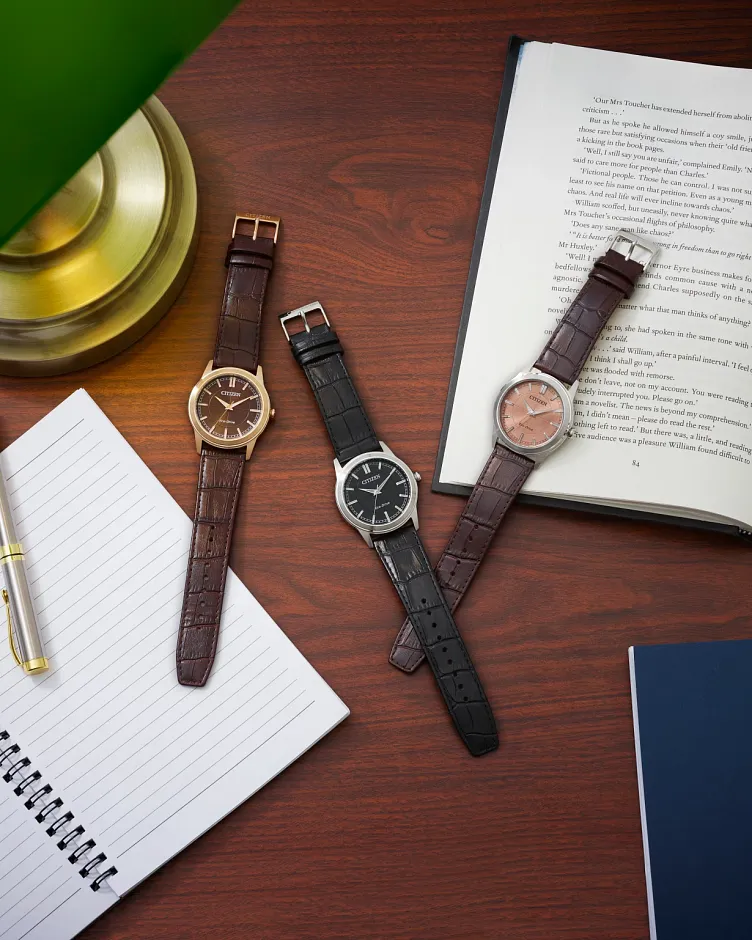 Rolan Salmon Dial Leather Strap AW2110-14Z | CITIZEN Rolan Salmon Dial Leather Strap AW2110-14Z | CITIZEN