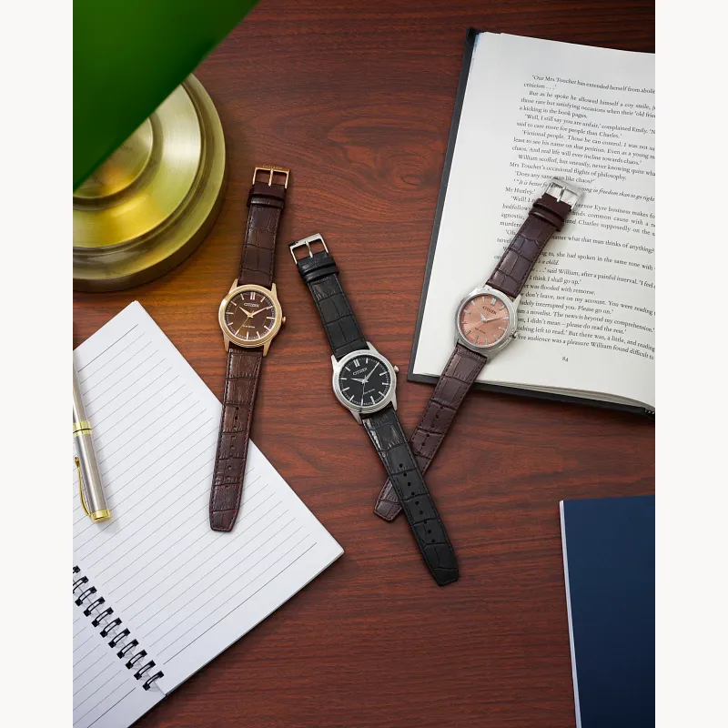 Rolan Salmon Dial Leather Strap AW2110-14Z | CITIZEN Rolan Salmon Dial Leather Strap AW2110-14Z | CITIZEN