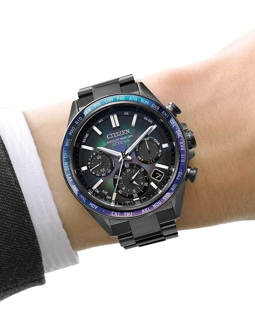 ATTESA Blue Dial Super Titanium with DLC Coating Bracelet ATTESA Blue Dial Super Titanium with DLC Coating Bracelet