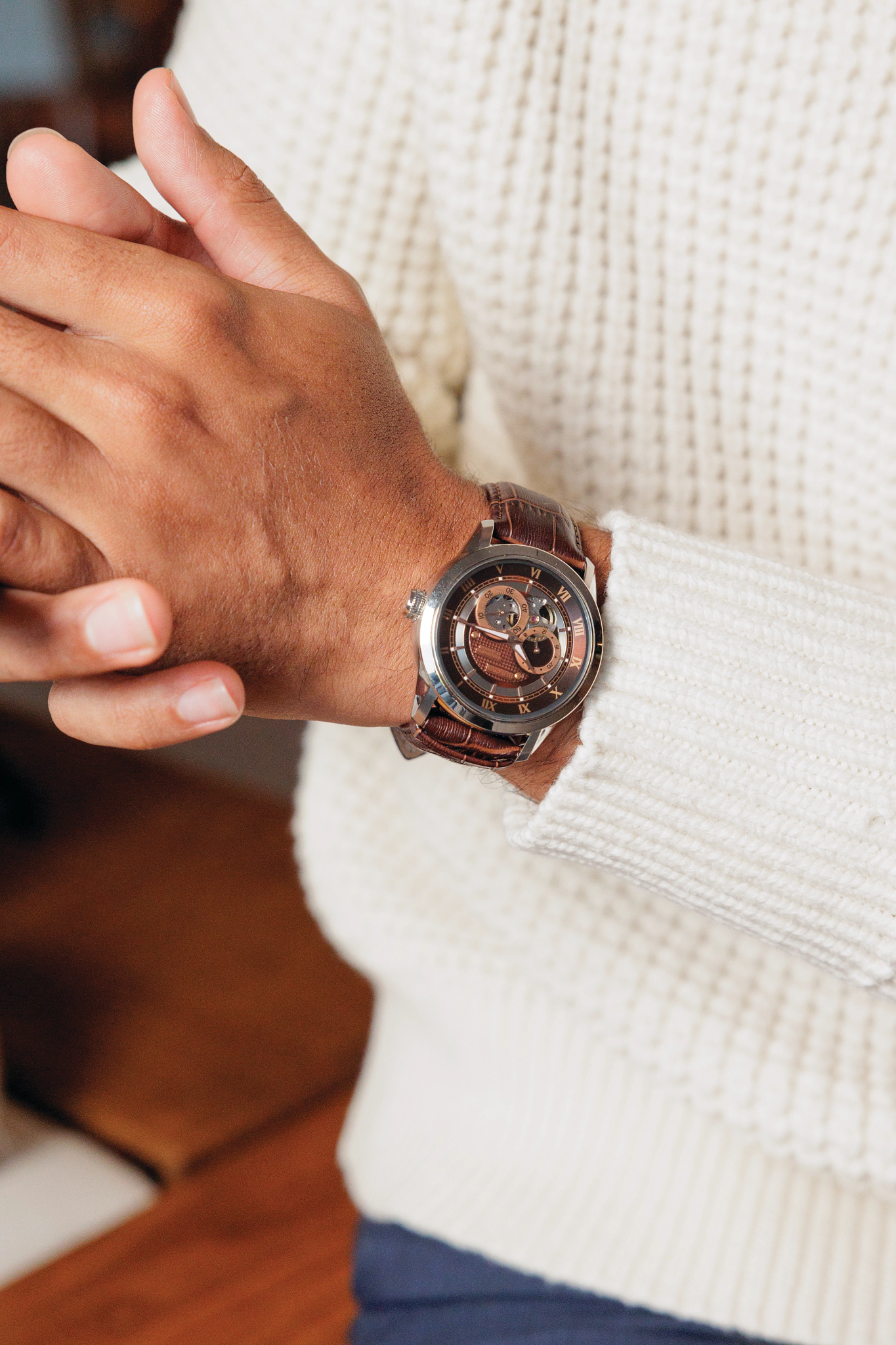 BULOVA Classic 96A120 自動巻き 腕時計 ブラウン Bulova Classic