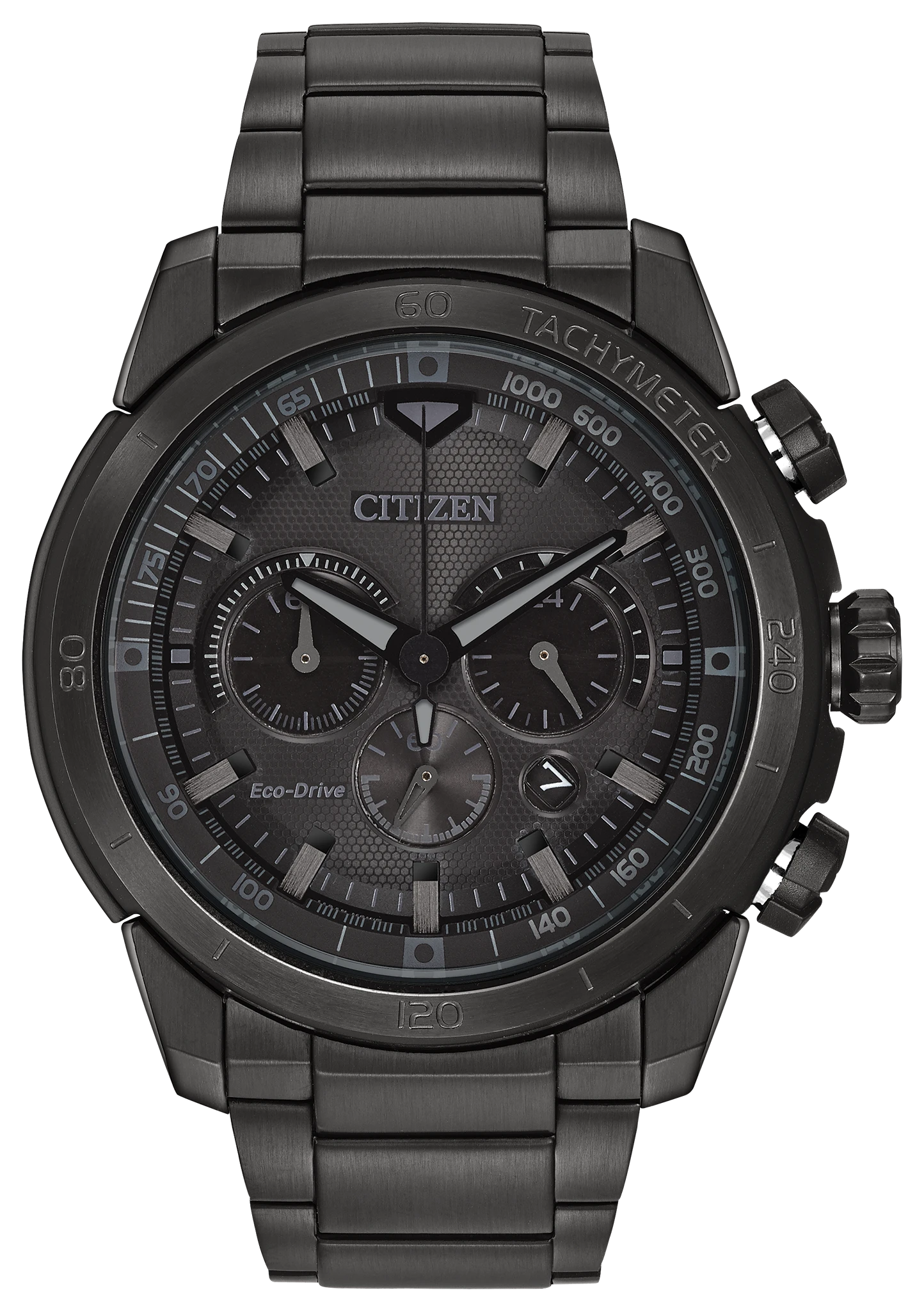 Ecosphere - Men's Eco-Drive Black Stainless Steel Watch